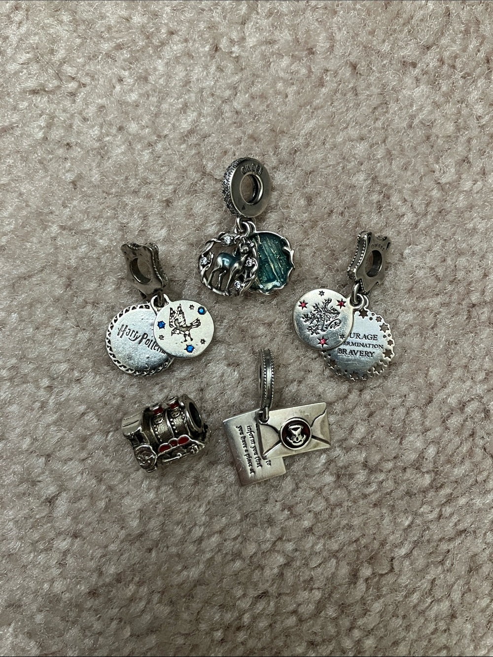 Harry Potter x Pandora Charms Bundle of 5 Gryffindor Ravenclaw Hogwarts Patronus - Picture 2 of 6
